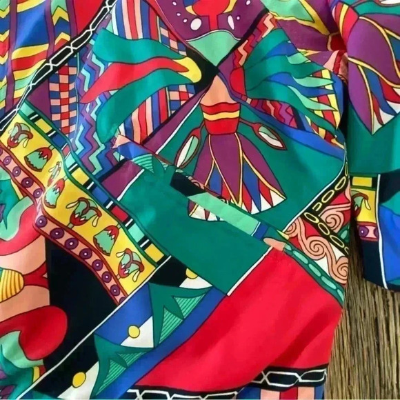 Vintage Head Vibrant Abstract Print Reversible Track Jacket 80-90s Size S - Picture 4 of 9